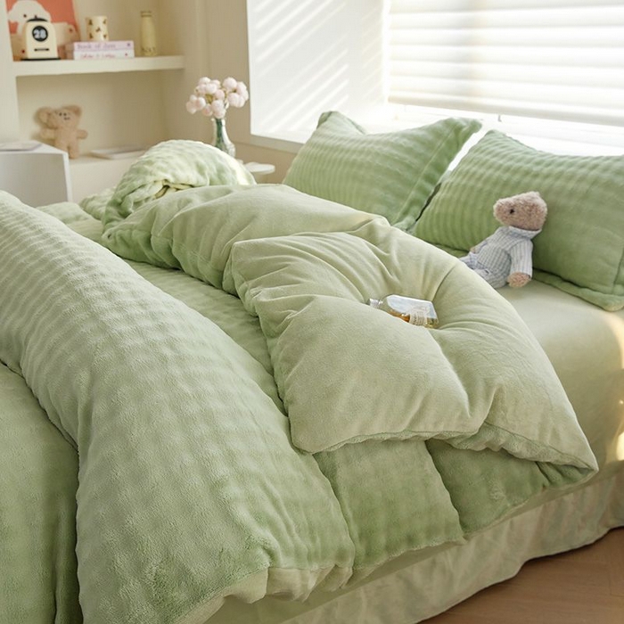 91家纺网 家纺一手货源 找家纺 （总）卡斯诺家纺馆 2025新款A类高克重兔毛绒牛奶绒四件套（赠礼袋）