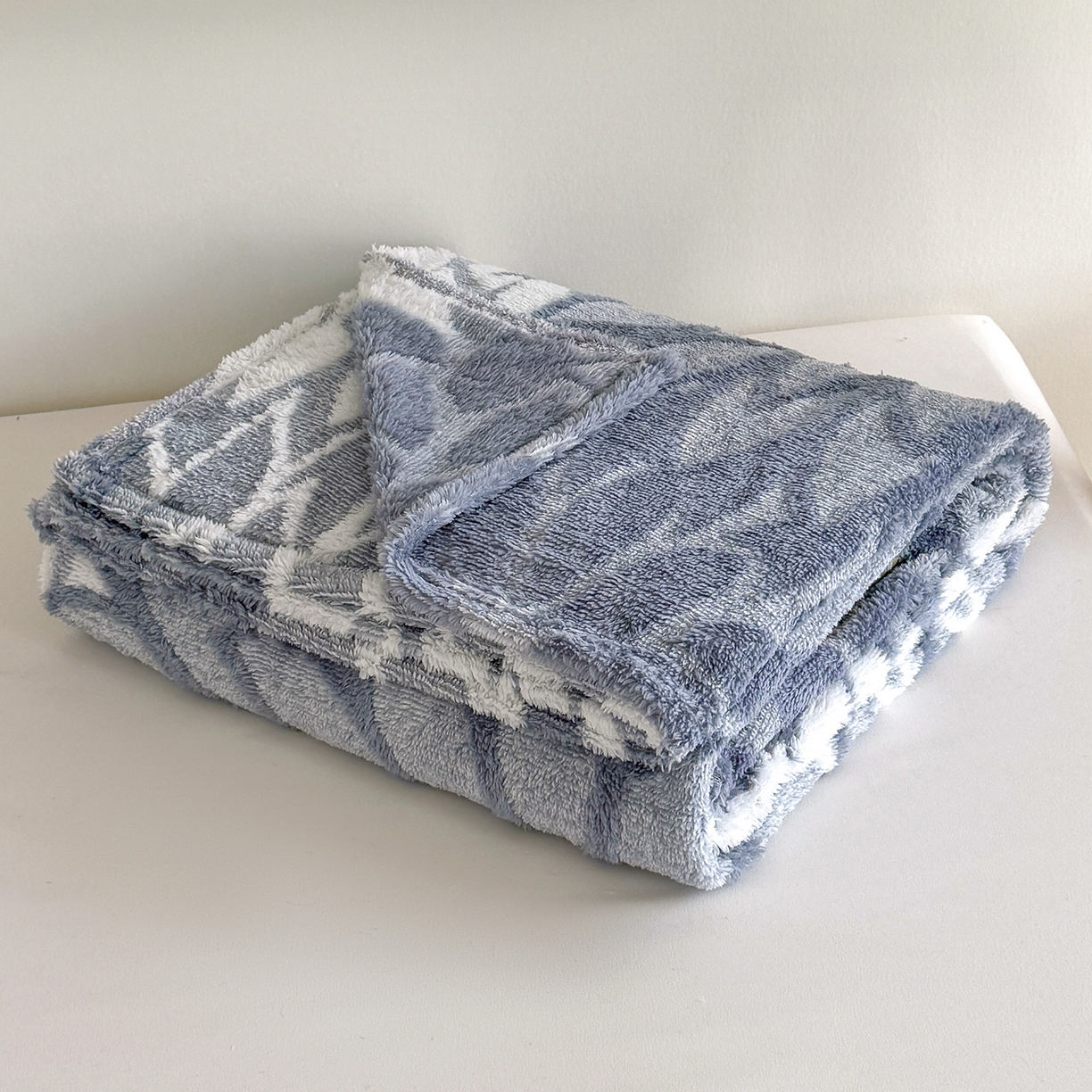 91家纺网 家纺一手货源 找家纺 枋梢家纺 2025新款万花筒阳离子提花镂空塔芙绒保暖午睡双层毛毯办公室盖毯 万花筒-浅蓝