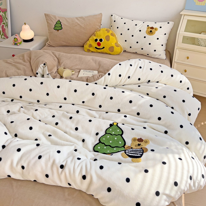 91家纺网 家纺一手货源 找家纺 （总）乐童家纺 2025新款小清新牛奶绒毛巾绣四件套-第三波