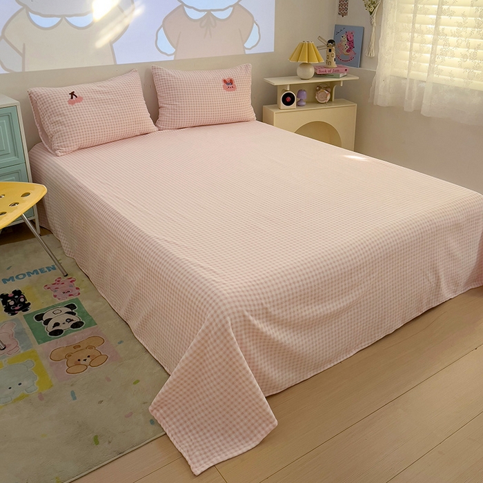 91家纺网 家纺一手货源 找家纺 乐童家纺 2025新款小清新牛奶绒毛巾绣四件套-第三波 樱桃兔