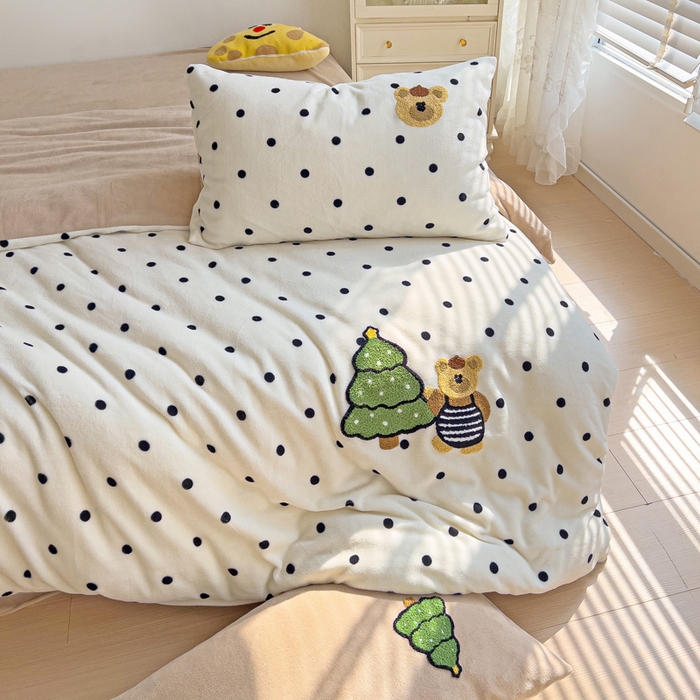 91家纺网 家纺一手货源 找家纺 （总）乐童家纺 2025新款小清新牛奶绒毛巾绣四件套-第三波