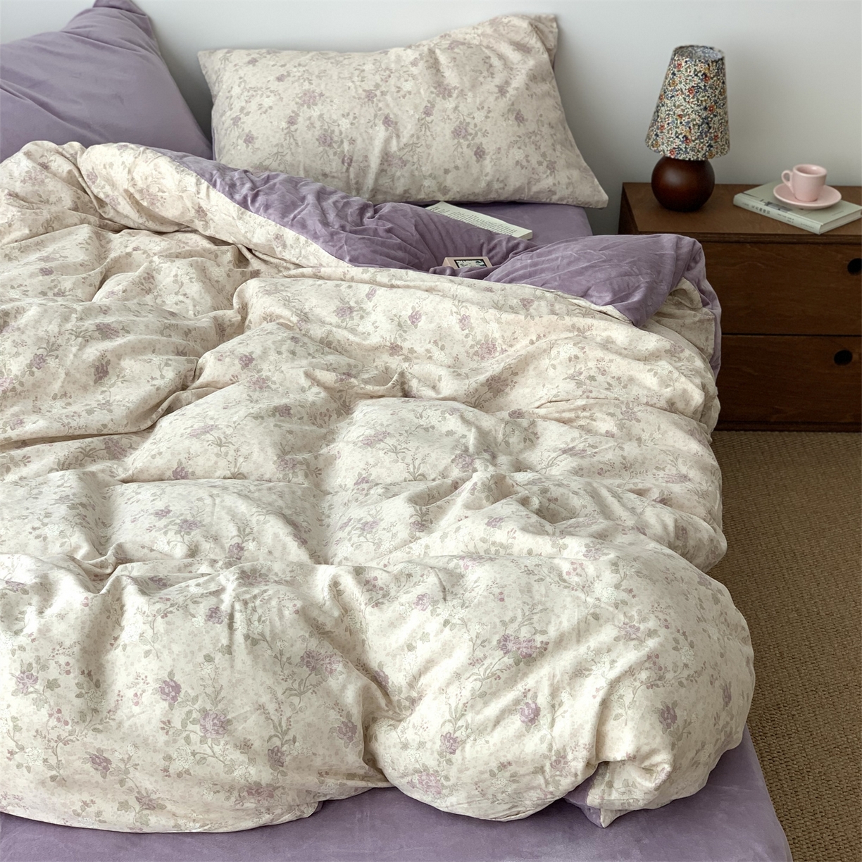 91家纺网 家纺一手货源 找家纺 源启生活 新原创A类双层纱布全棉印花四件套纯棉三件套 绿色熊猫