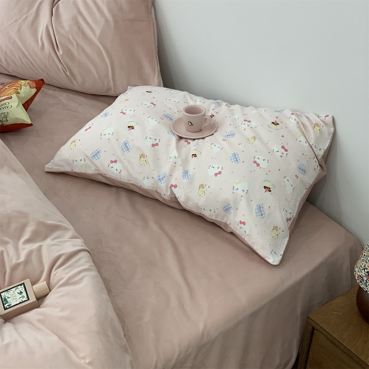 91家纺网 家纺一手货源 找家纺 源启生活 2025新款棉加绒套件四件套 粉粉猫