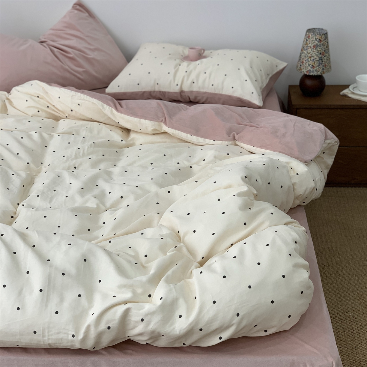 源启生活 2025新款棉加绒套件四件套 粉赫本