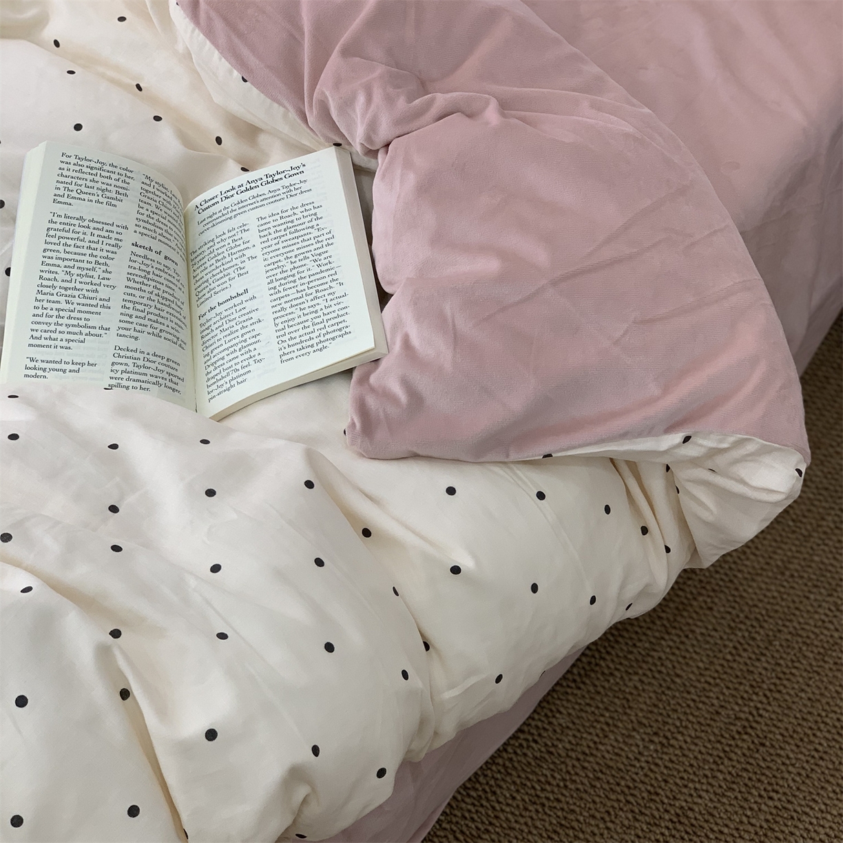 91家纺网 家纺一手货源 找家纺 源启生活 2025新款棉加绒套件四件套 粉赫本