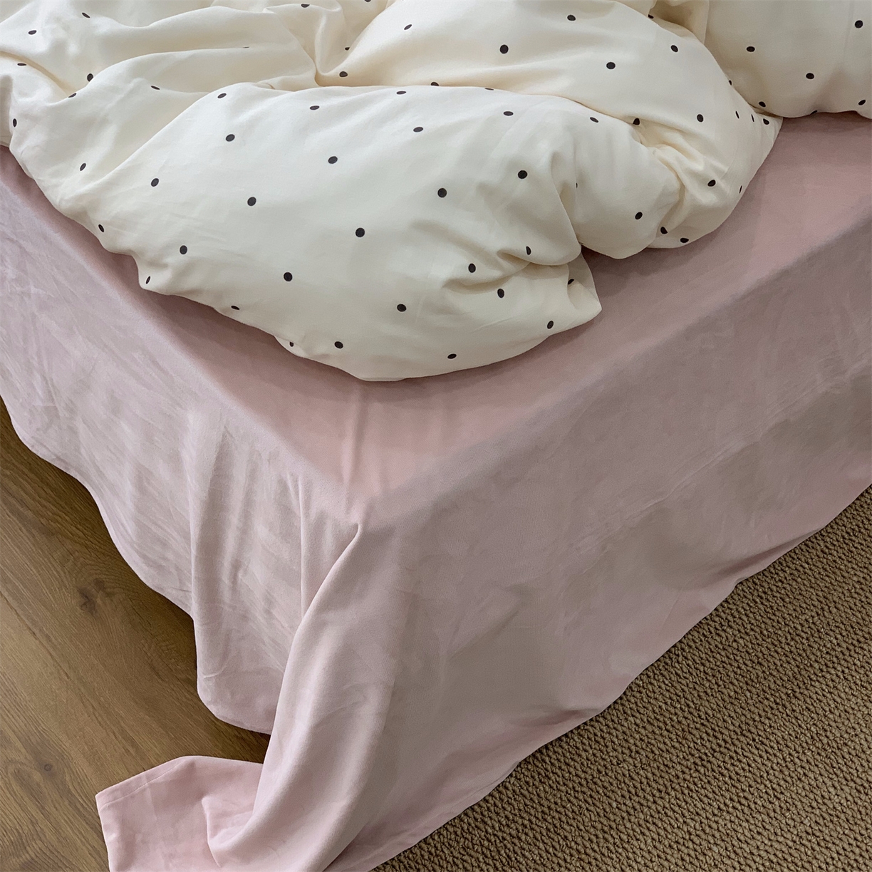 91家纺网 家纺一手货源 找家纺 源启生活 2025新款棉加绒套件四件套 粉赫本