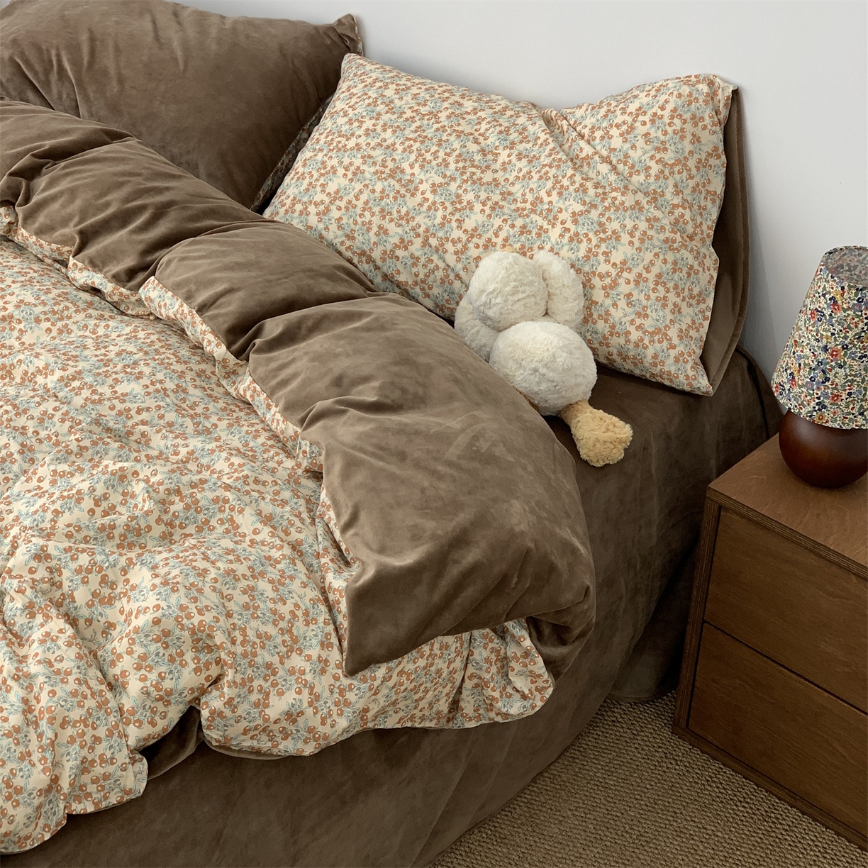 91家纺网 家纺一手货源 找家纺 源启生活 2025新款棉加绒套件四件套 浆果