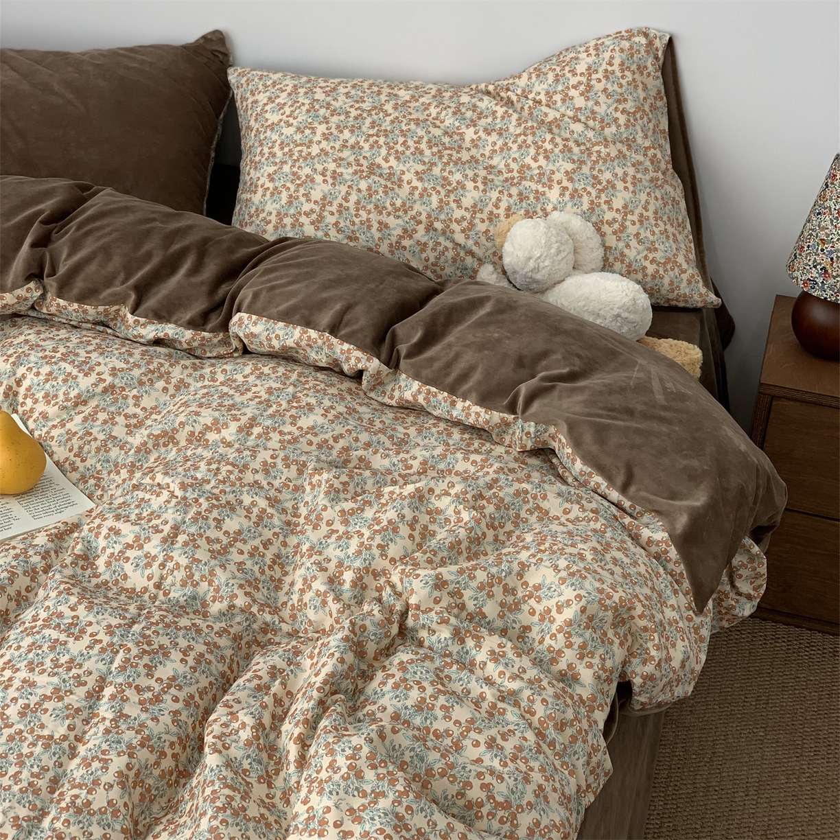 91家纺网 家纺一手货源 找家纺 源启生活 2025新款棉加绒套件四件套 浆果