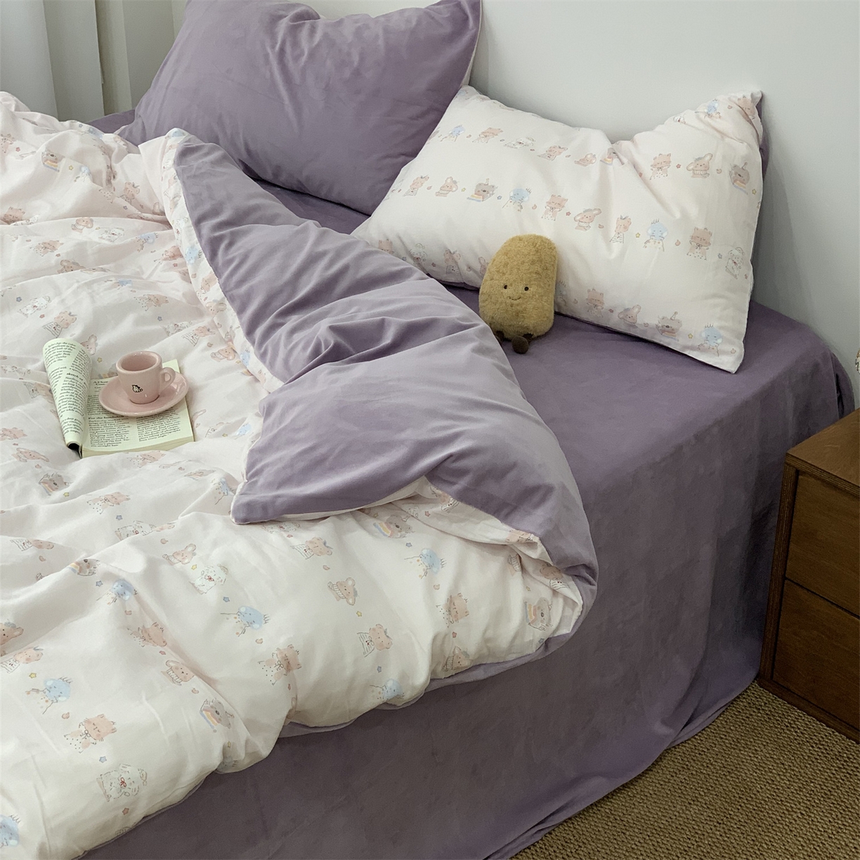 91家纺网 家纺一手货源 找家纺 源启生活 2025新款棉加绒套件四件套 玛卡巴卡