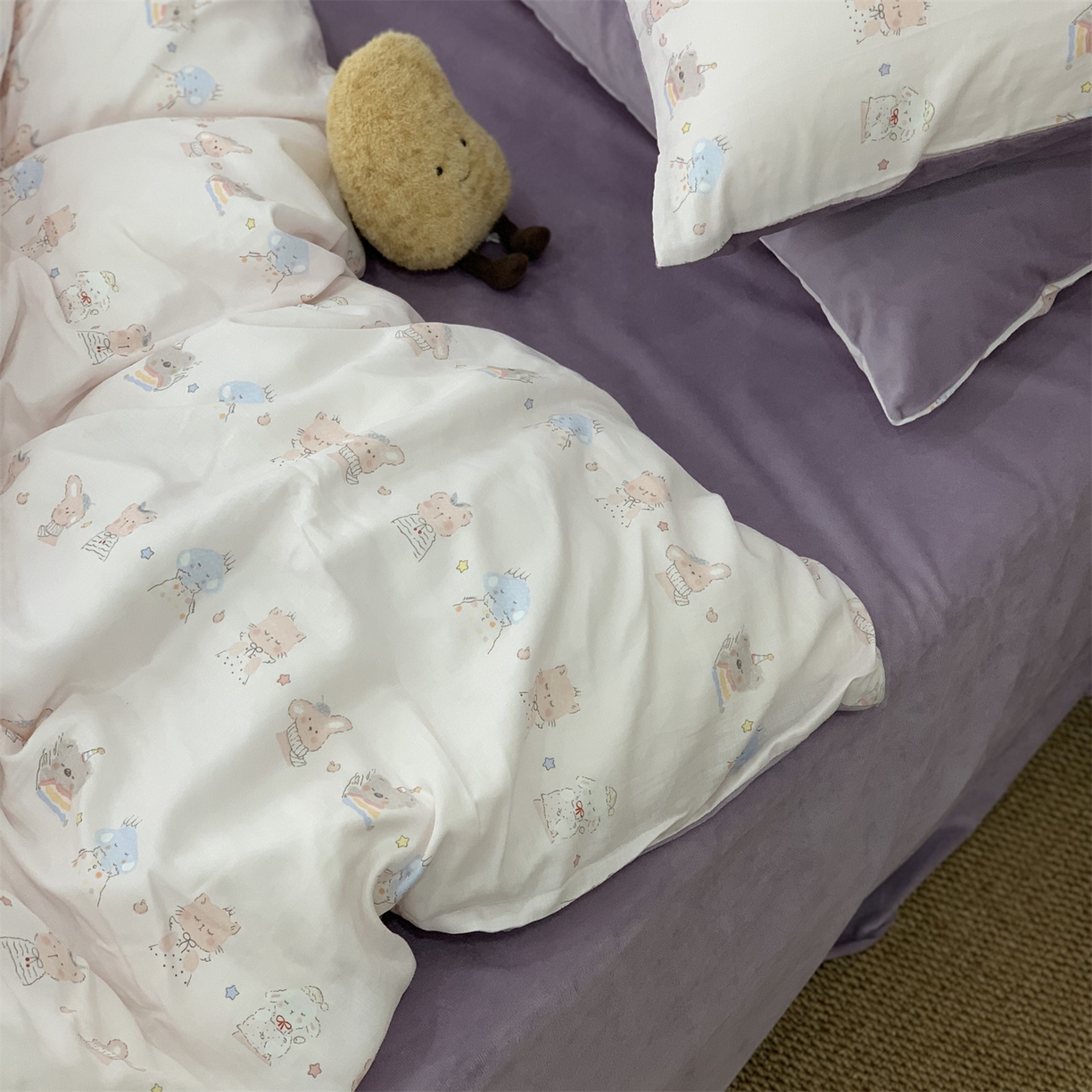 91家纺网 家纺一手货源 找家纺 源启生活 2025新款棉加绒套件四件套 玛卡巴卡