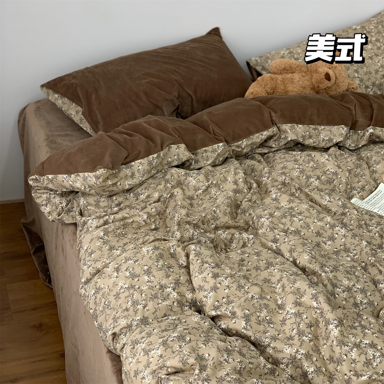 91家纺网 家纺一手货源 找家纺 源启生活 2025新款棉加绒套件四件套 美式