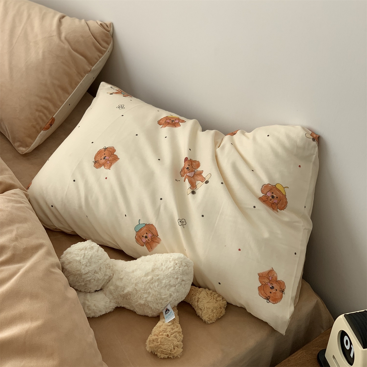 91家纺网 家纺一手货源 找家纺 源启生活 2025新款棉加绒套件四件套 萌萌狗