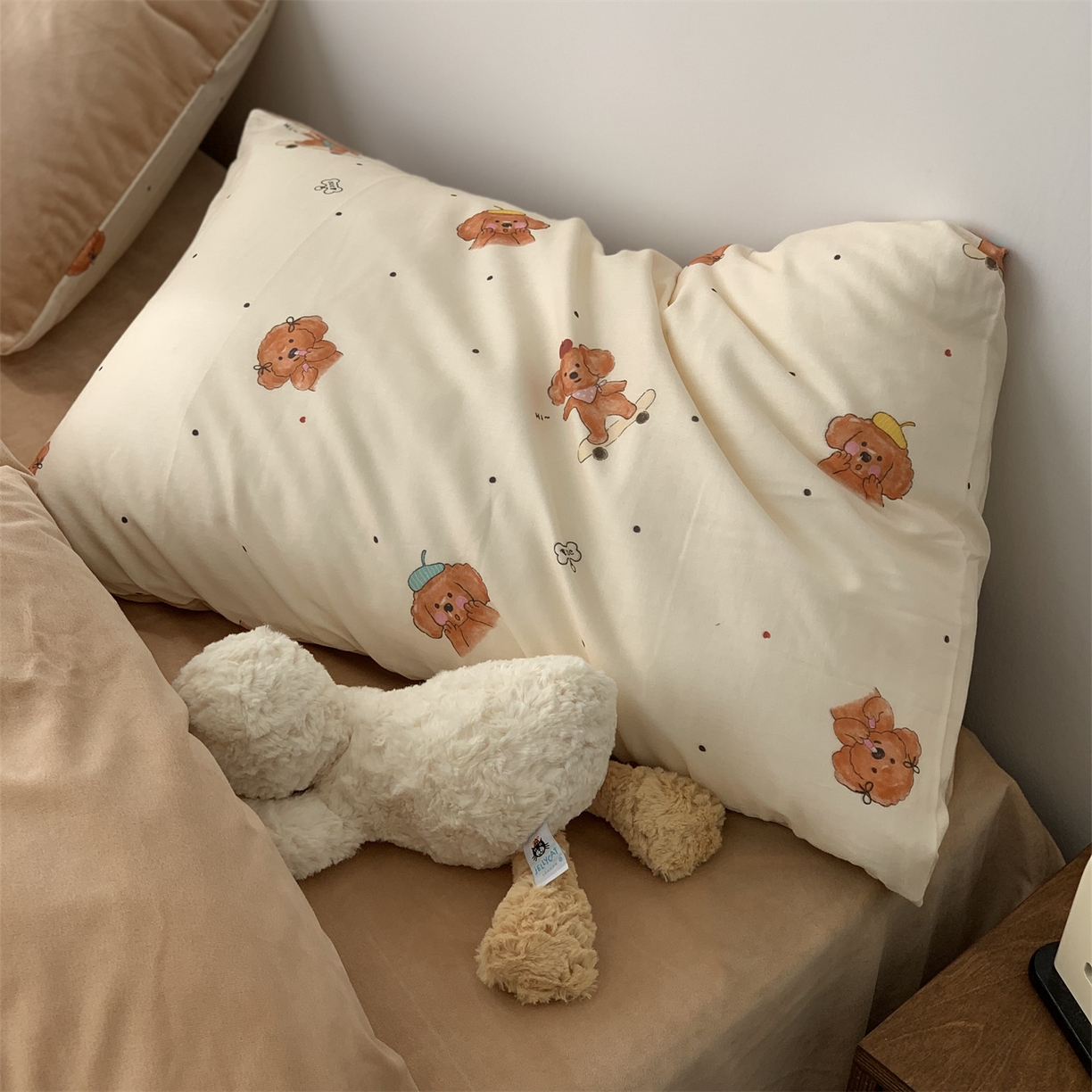 91家纺网 家纺一手货源 找家纺 源启生活 2025新款棉加绒套件四件套 萌萌狗