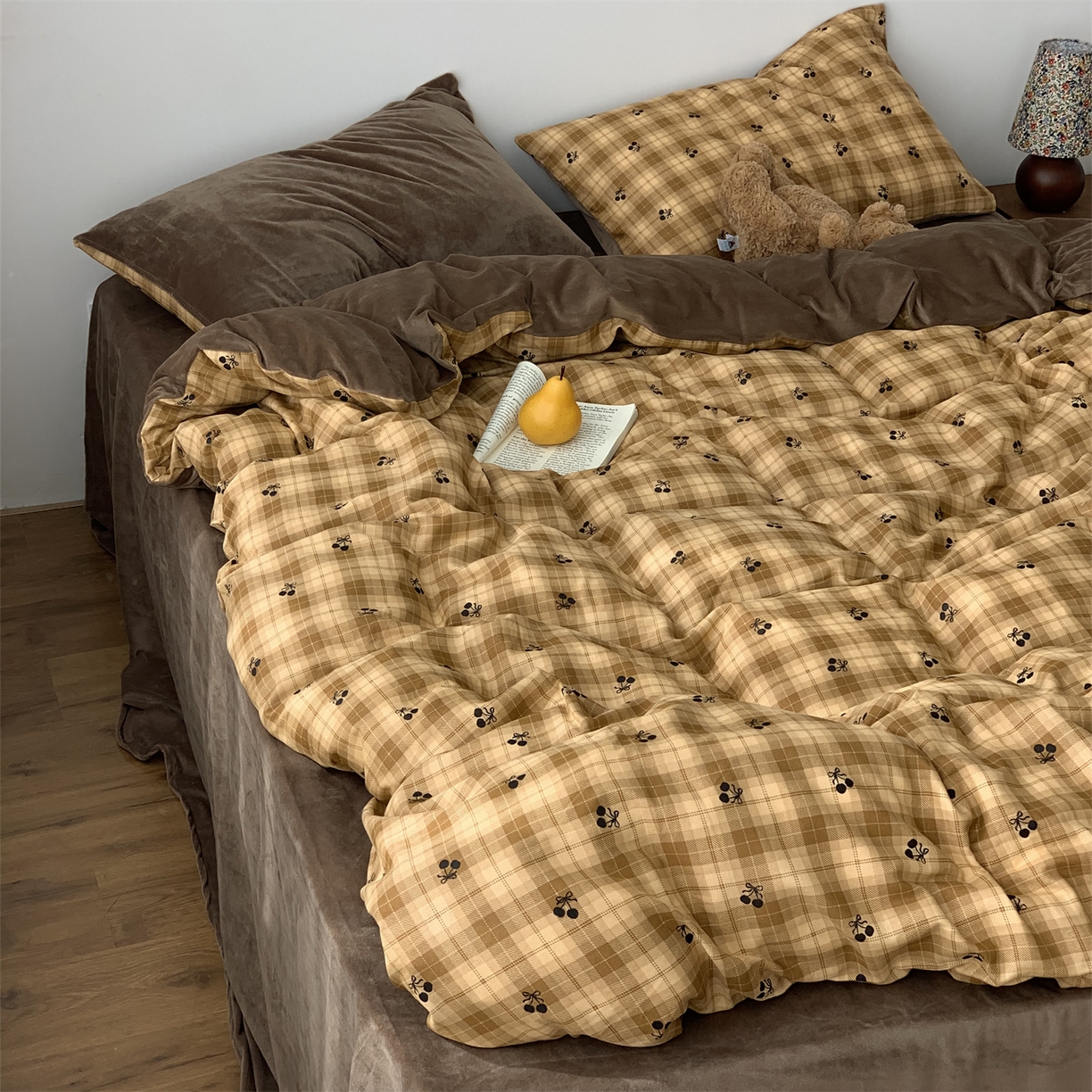 91家纺网 家纺一手货源 找家纺 源启生活 2025新款棉加绒套件四件套 糖炒栗子