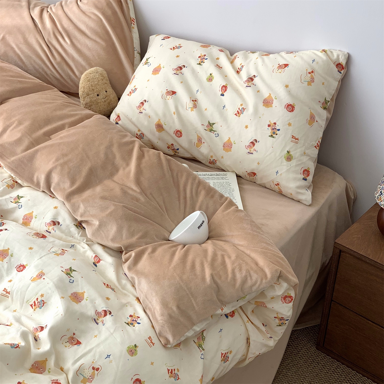 91家纺网 家纺一手货源 找家纺 源启生活 2025新款棉加绒套件四件套 星星魔法