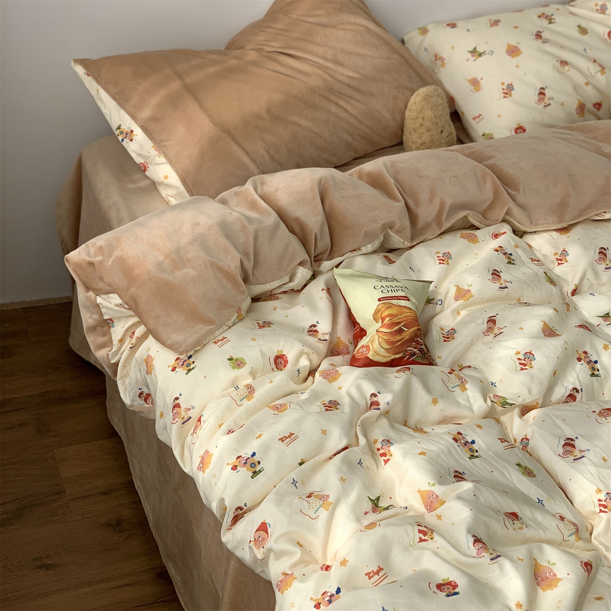 91家纺网 家纺一手货源 找家纺 源启生活 2025新款棉加绒套件四件套 星星魔法