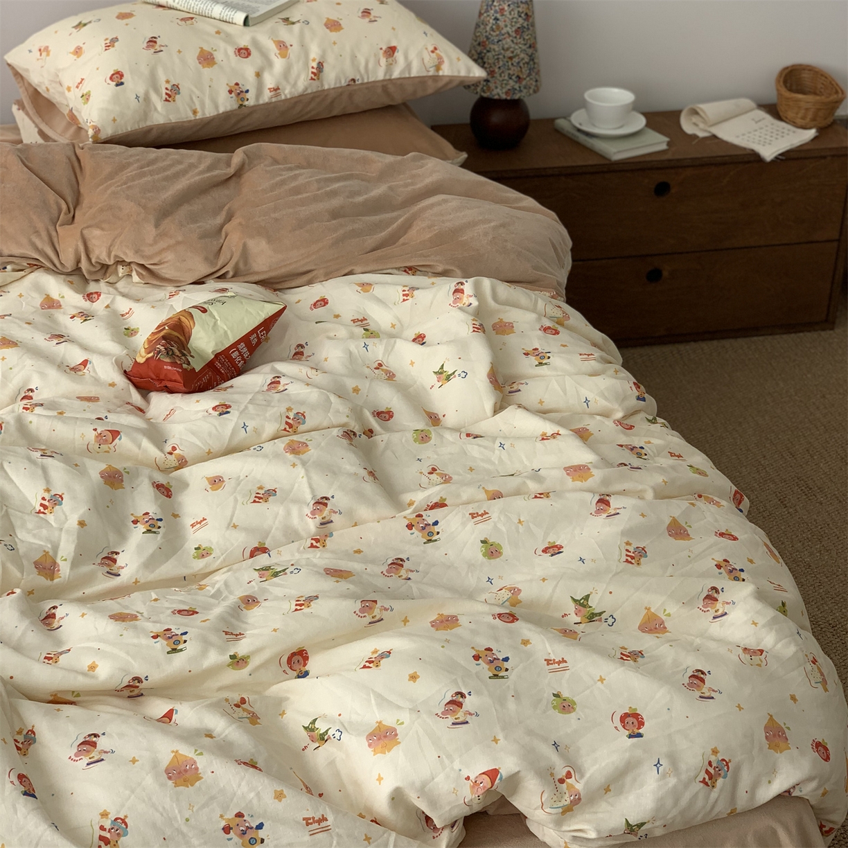 91家纺网 家纺一手货源 找家纺 源启生活 2025新款棉加绒套件四件套 星星魔法