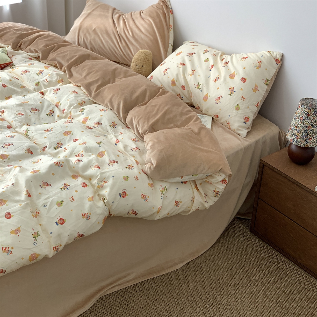 91家纺网 家纺一手货源 找家纺 源启生活 2025新款棉加绒套件四件套 星星魔法