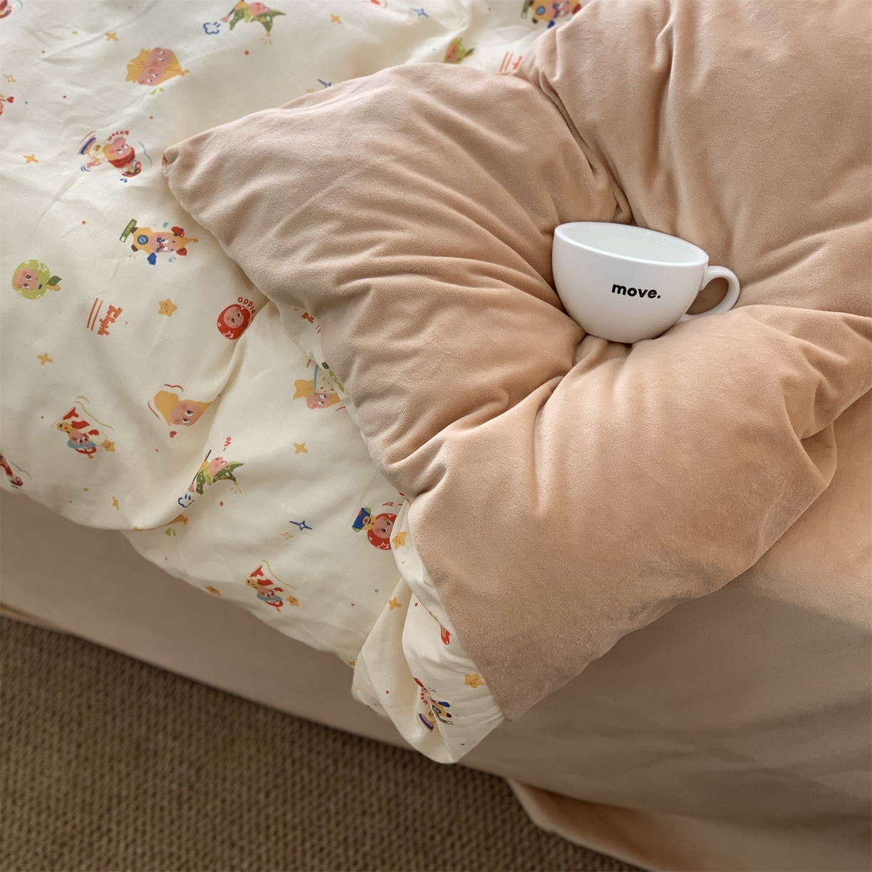 91家纺网 家纺一手货源 找家纺 源启生活 2025新款棉加绒套件四件套 星星魔法