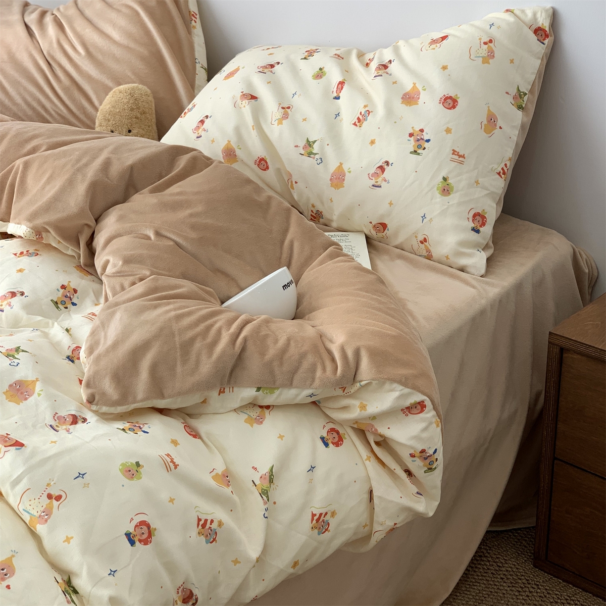 91家纺网 家纺一手货源 找家纺 源启生活 2025新款棉加绒套件四件套 星星魔法