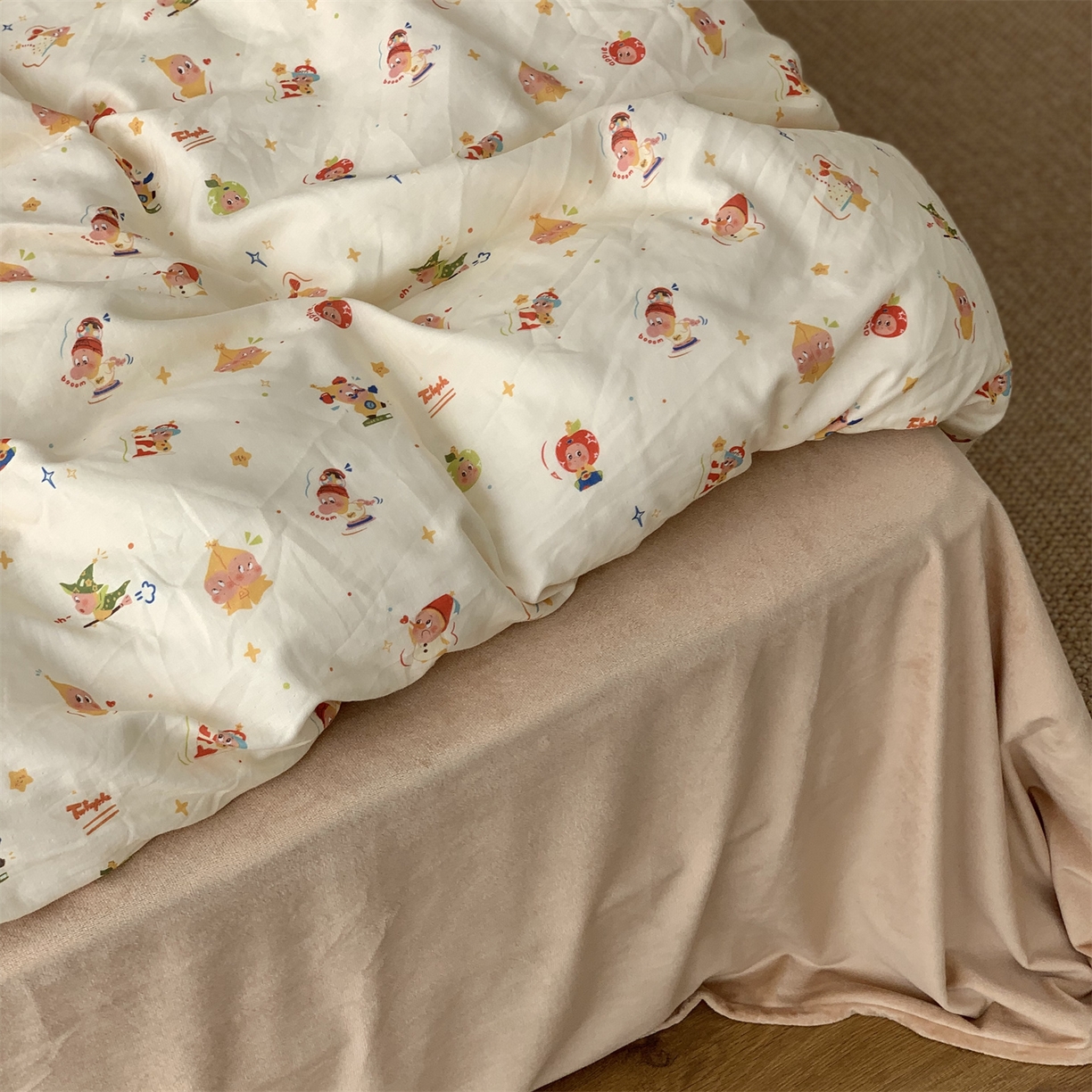 91家纺网 家纺一手货源 找家纺 源启生活 2025新款棉加绒套件四件套 星星魔法