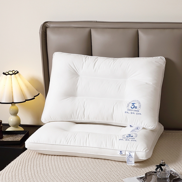 91家纺网 家纺一手货源 找家纺 梵希良品家纺 2025新款纯棉枕芯三防家用可水洗枕头防水防污渍护颈椎助睡眠学生成人枕头 纯棉三防护颈定型枕