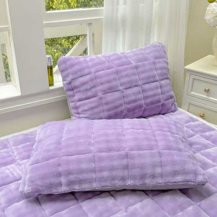 91家纺网 家纺一手货源 找家纺 （总）麒东家纺 2025新款泡泡绒纯色夹棉床垫