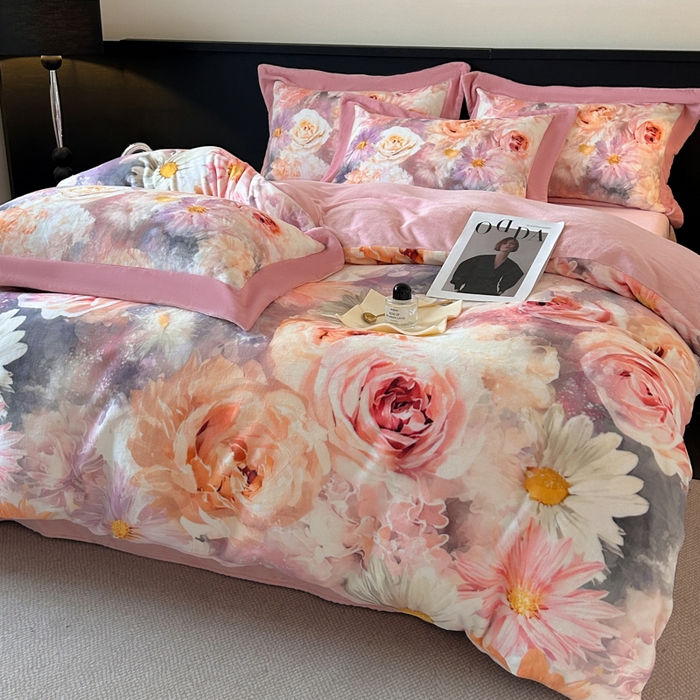 91家纺网 家纺一手货源 找家纺 （总）诺梵家纺 2025新款暗合大版数码印花四件套