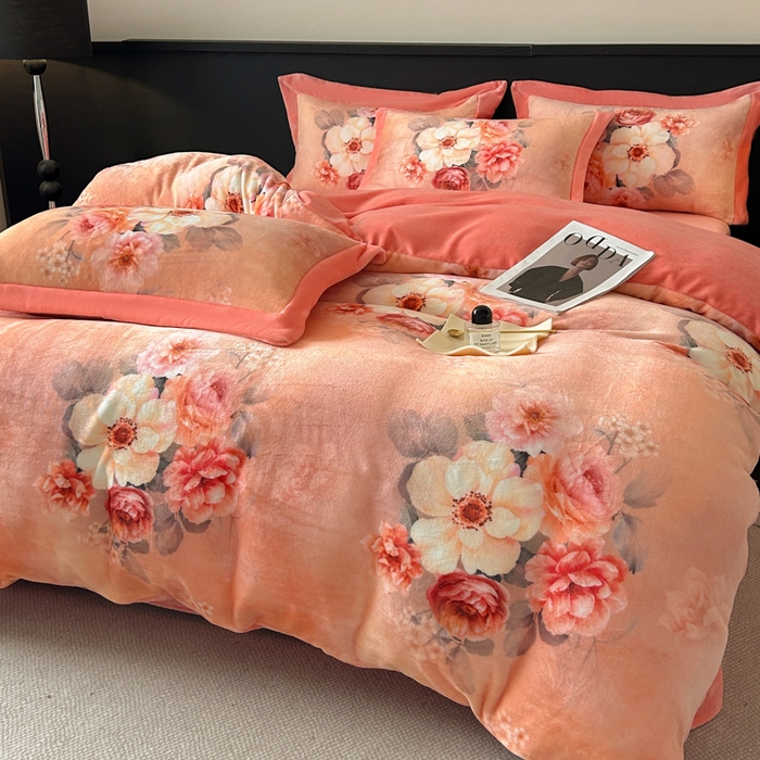 诺梵家纺 2025新款暗合大版数码印花四件套 念花溪