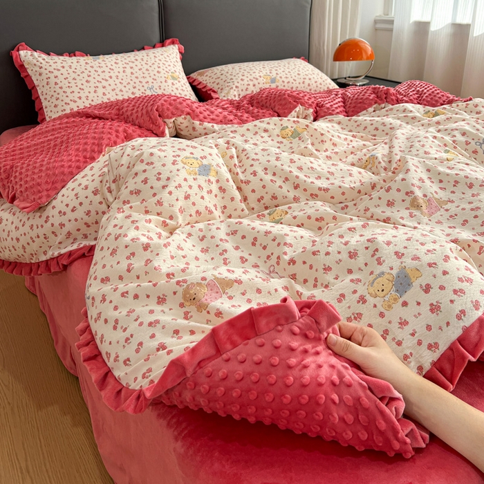 91家纺网 家纺一手货源 找家纺 （总）一比一家纺 2025新款保暖舒适云感纱➕绒加绒四件套