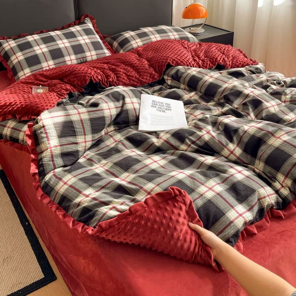 91家纺网 家纺一手货源 找家纺 （总）一比一家纺 2025新款保暖舒适云感纱➕绒加绒四件套