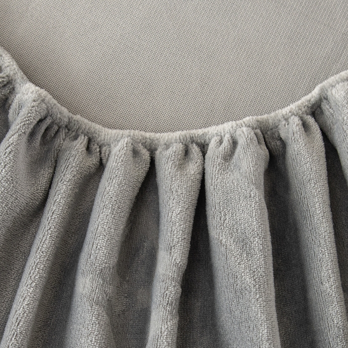 91家纺网 家纺一手货源 找家纺 给笠 2025新款200克剪花五叶草爱维牛奶绒床笠 雅士灰