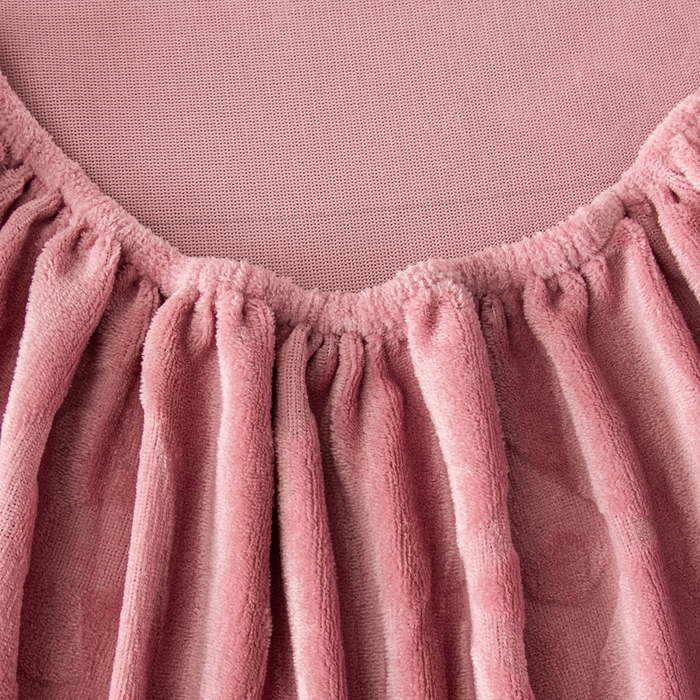 91家纺网 家纺一手货源 找家纺 给笠 2025新款200克剪花五叶草爱维牛奶绒床笠 豆沙