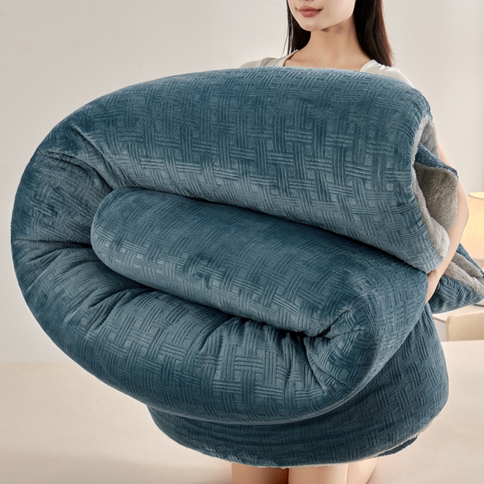 91家纺网 家纺一手货源 找家纺 （总）栩裕纺织 2025新款华夫格牛奶绒北极绒冬被被子被芯