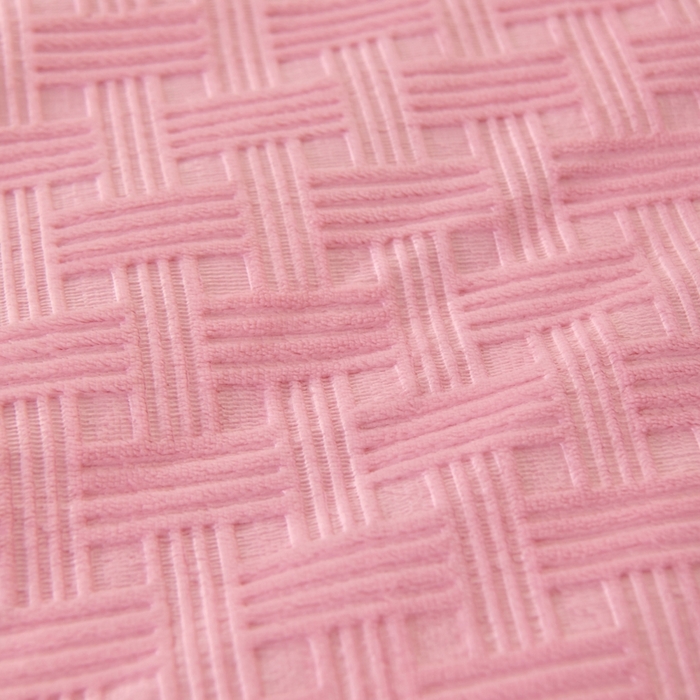 91家纺网 家纺一手货源 找家纺 栩裕纺织 2025新款华夫格牛奶绒北极绒冬被被子被芯 粉色