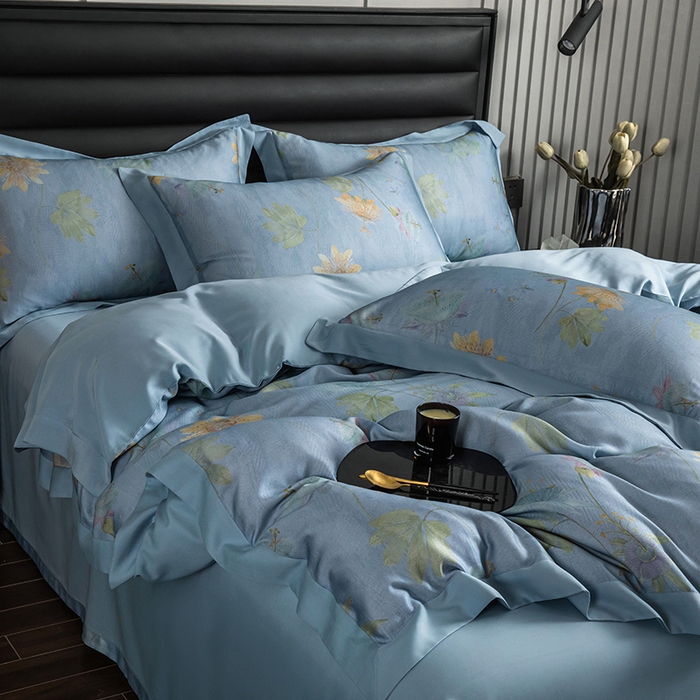 91家纺网 家纺一手货源 找家纺 栩裕纺织 2025新款艾康阳绒数码印花四件套 曼荷