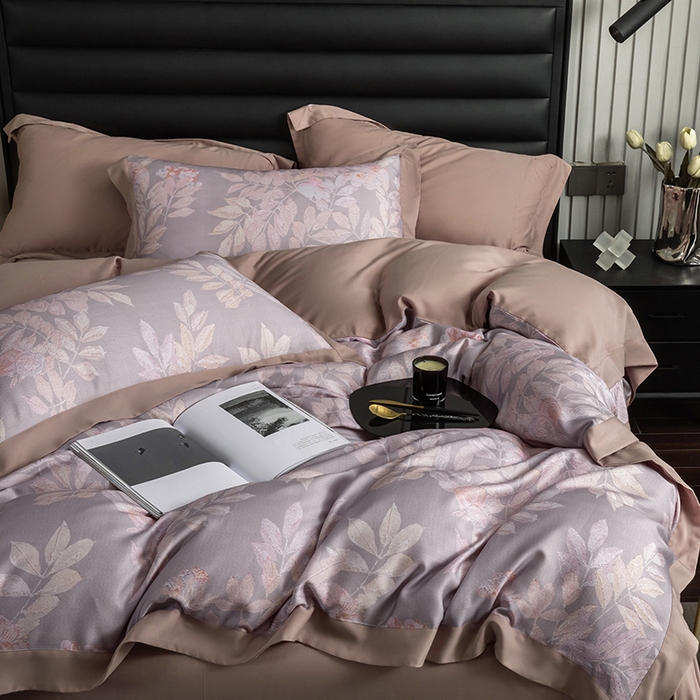 91家纺网 家纺一手货源 找家纺 栩裕纺织 2025新款艾康阳绒数码印花四件套 洛佩兹-粉