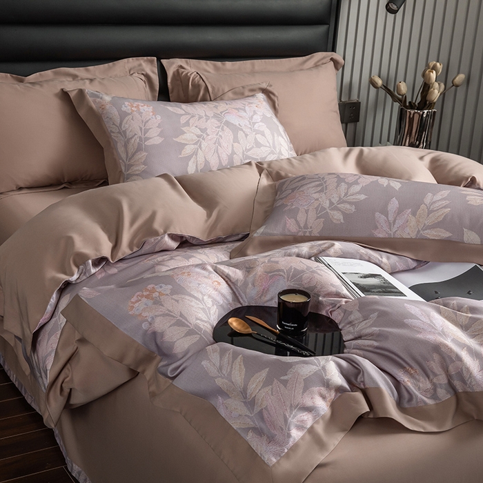 91家纺网 家纺一手货源 找家纺 栩裕纺织 2025新款艾康阳绒数码印花四件套 洛佩兹-粉