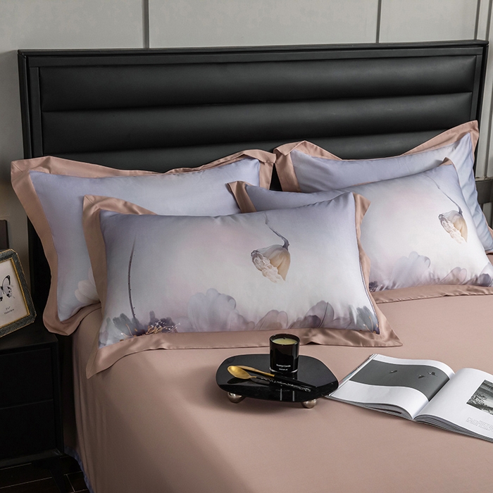 91家纺网 家纺一手货源 找家纺 栩裕纺织 2025新款艾康阳绒数码印花四件套 花玉露