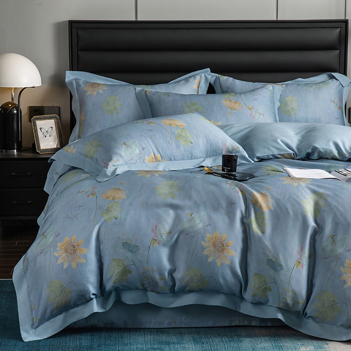 91家纺网 家纺一手货源 找家纺 栩裕纺织 2025新款艾康阳绒数码印花四件套 曼荷