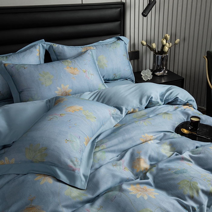 91家纺网 家纺一手货源 找家纺 栩裕纺织 2025新款艾康阳绒数码印花四件套 曼荷