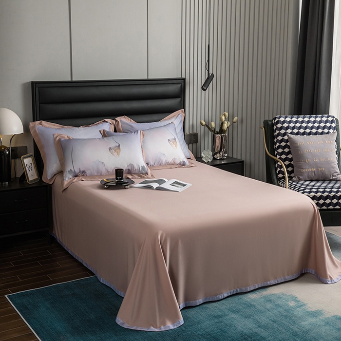 91家纺网 家纺一手货源 找家纺 栩裕纺织 2025新款艾康阳绒数码印花四件套 花玉露