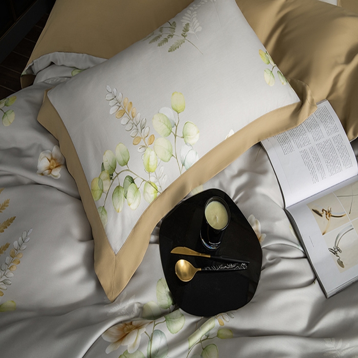 91家纺网 家纺一手货源 找家纺 栩裕纺织 2025新款艾康阳绒数码印花四件套 叶语柔情