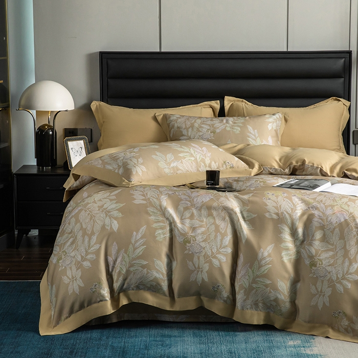 91家纺网 家纺一手货源 找家纺 栩裕纺织 2025新款艾康阳绒数码印花四件套 洛佩兹-黄