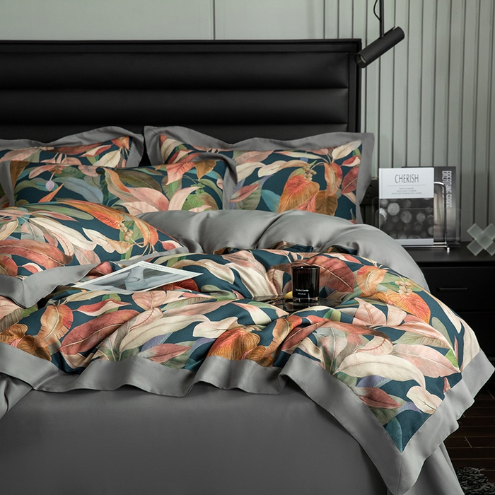 91家纺网 家纺一手货源 找家纺 栩裕纺织 2025新款艾康阳绒数码印花四件套 丛草集