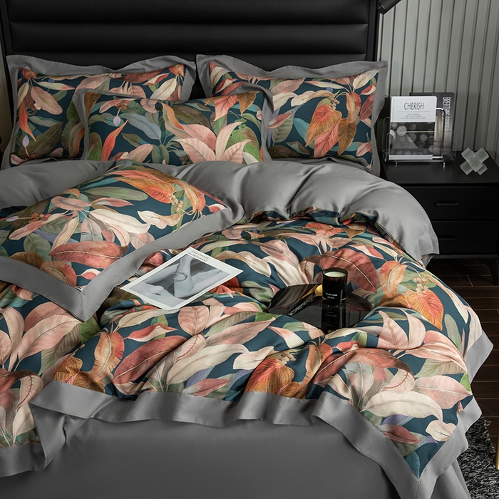 91家纺网 家纺一手货源 找家纺 栩裕纺织 2025新款艾康阳绒数码印花四件套 丛草集