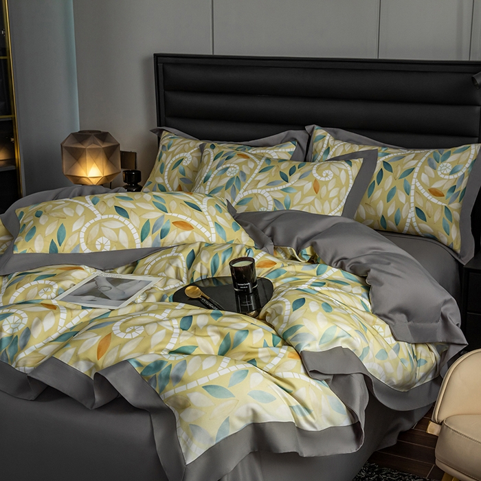 91家纺网 家纺一手货源 找家纺 栩裕纺织 2025新款艾康阳绒数码印花四件套 微光