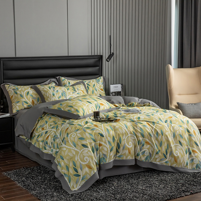 91家纺网 家纺一手货源 找家纺 栩裕纺织 2025新款艾康阳绒数码印花四件套 微光