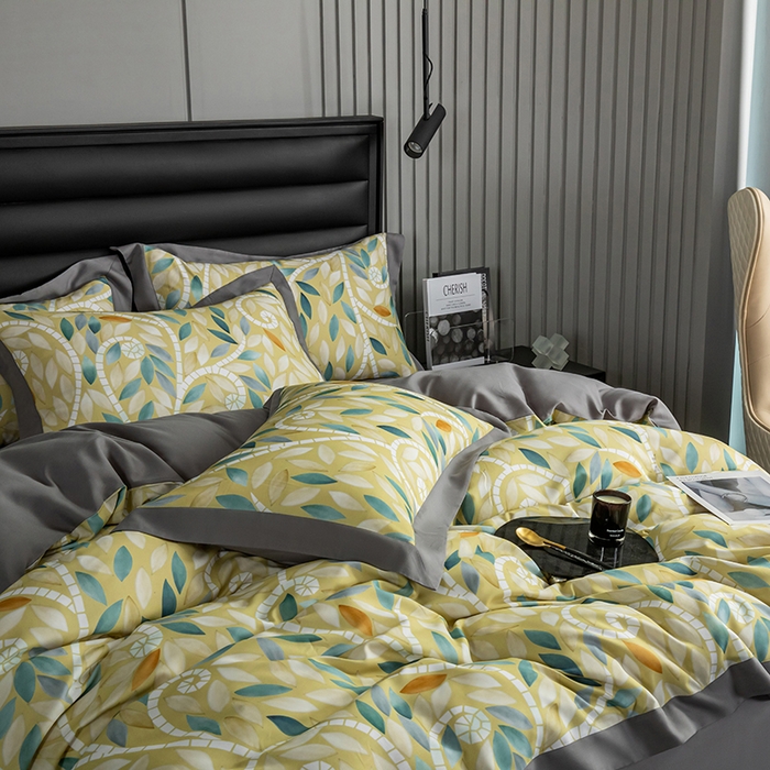 91家纺网 家纺一手货源 找家纺 栩裕纺织 2025新款艾康阳绒数码印花四件套 微光