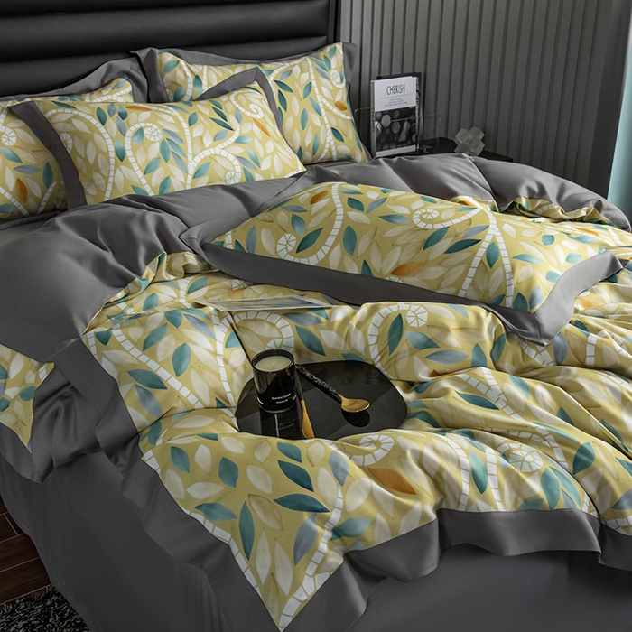 91家纺网 家纺一手货源 找家纺 栩裕纺织 2025新款艾康阳绒数码印花四件套 微光